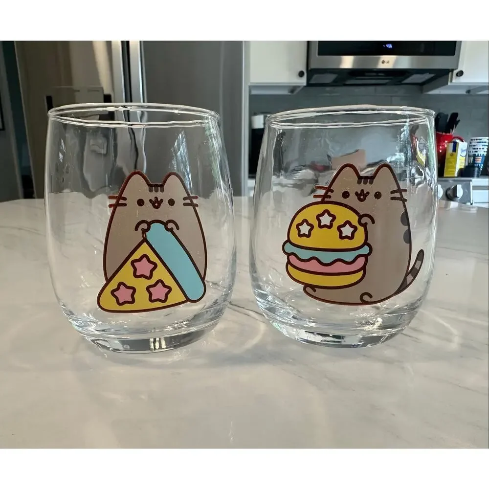 Pusheen Box Exclusive Winter 2020 Stemless Glasses Pizza Burger Snack Tumblers